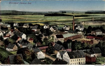 CPA Cranzahl Sehmatal im Erzgebirge, Ortsansicht, Fabrikschornstein