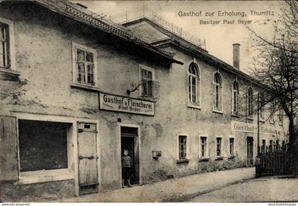 CPA Demitz Thumitz in Sachsen, Gasthof zur Erholung, Fleischerei, Paul Beyer
