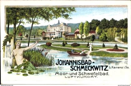 CPA Johannisbad Schmeckwitz Räckelwitz Oberlausitz, Moor- und Schwefelbad, Kurhaus