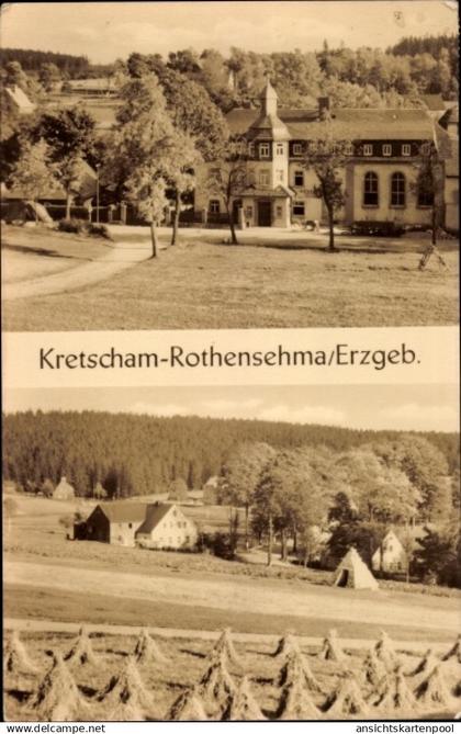 CPA Kretscham Rothensehma Neudorf Sehmatal im Erzgebirge, Teilansichten