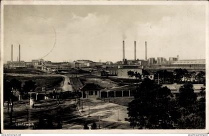 CPA Lautawerk Lauta in der Lausitz, Industriegebäude, Schornsteine, Fabrikgelände