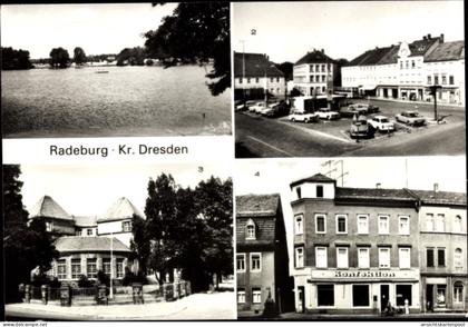 CPA Radeburg Sachsen, Röderstaubecken, Platz 8. Mai, Zillehaus, Betriebsberufsschule VEG Pesterwitz
