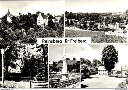 CPA Reinsberg in Sachsen, Gesamtansicht, Straßenpartie, Denkmal