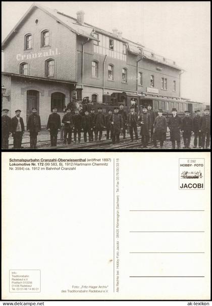 Cranzahl-Sehmatal Schmalspurbahn Fichtelbergbahn, Lok 172 im Bahnhof 1912