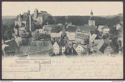 Hohnstein, Sächs. Schweiz, Ortsansicht mit Burg
