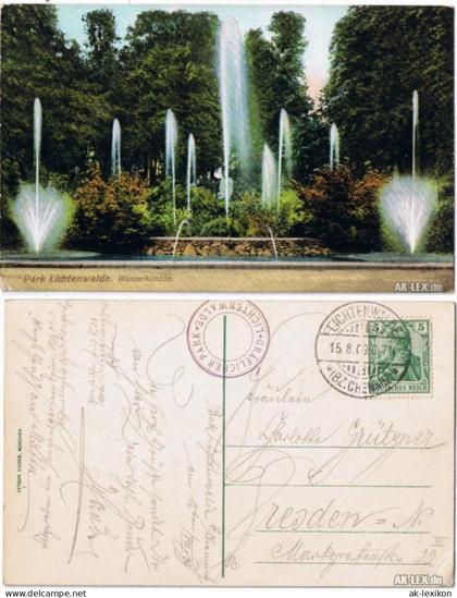 Lichtenwalde-Niederwiesa Park Lichtenwalde - Wasserkünste gel. 1909 1909