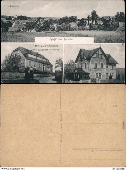Rachlau-Kubschütz Rachlow Kubšicy 3 Bild  Materialwarenhandlung, Villa 1925