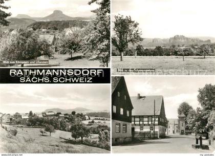 Rathmannsdorf Pirna Koenigstein Lilienstein Schrammsteine Panorama Dorfmotiv