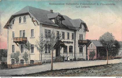 Restauration Haltestelle Friedersdorf b. Frauenstein Postkarte AK 1913