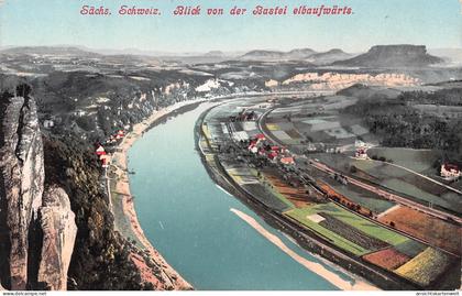 Sächs. Schweiz - Blick von der Bastei elbaufwärts ngl #154.321