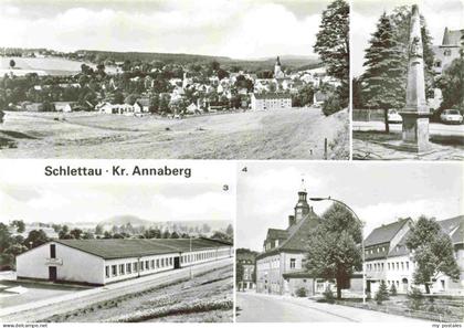 Schlettau Erzgebirge Panorama Postmeilensaeule LPG Pflanzenproduktion Lenin Mark