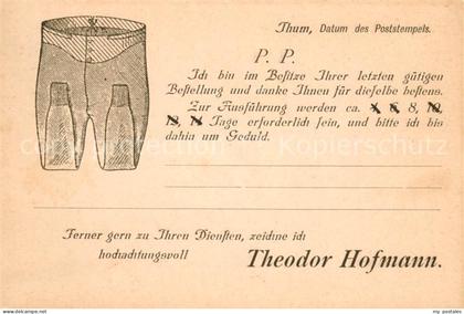 Thum Erzgebirge Theodor Hoffmann Kleidungswaren Bestellungsbestaetigung