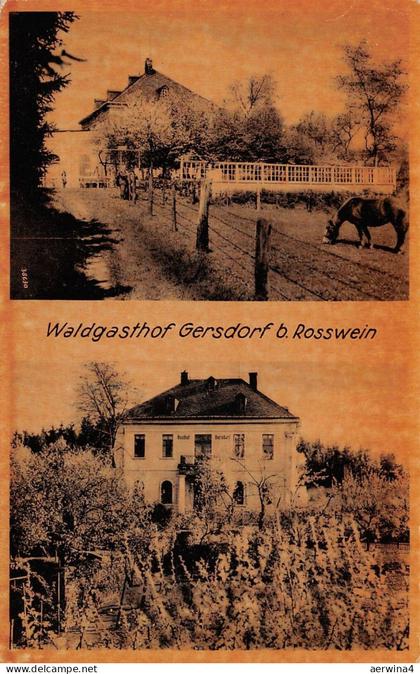 Waldgasthof Gersdorf bei Rosswein Sachsen Postkarte AK 1942