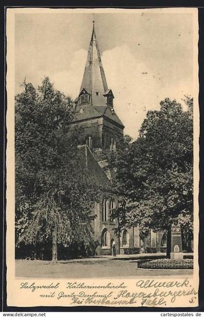 AK Salzwedel, Katharinenkirche, Gartz-Denkmal