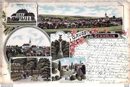Gruss aus Schkölen Mehrbild gel.1902 AKS