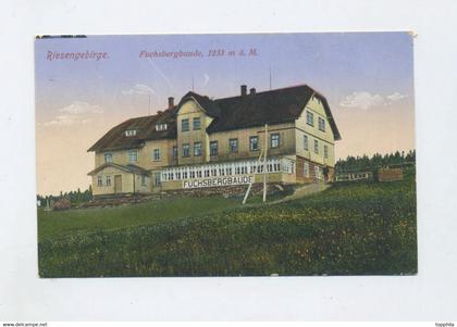 um 1910 ungebraucht Farbkarte Fuchsbergbaude Liščí bouda b. Pec pod Snezkou Riesengebirge