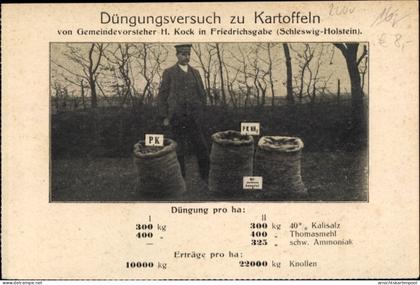 CPA Friedrichsgabe Norderstedt in Schleswig Holstein, Düngungsversuch zu Kartoffeln