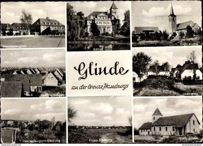 CPA Glinde in Schleswig Holstein, Heereszeugamt, Schloss, Neu Siedlung, Oher Weg, Kirche