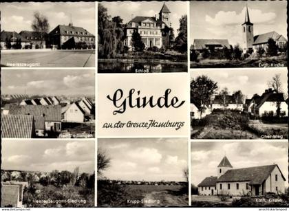 CPA Glinde in Schleswig Holstein, Schloss, Heereszeugamt, Oher Weg, Kirche, Krupp Siedlung