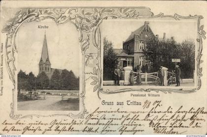 CPA Trittau in Schleswig Holstein, Kirche, Pensionat Wittern