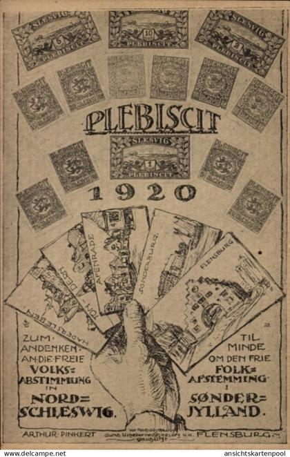 Timbres CPA Flensburg in Schleswig Holstein, Plebiscit 1920, Volksabstimmung in Nordschleswig