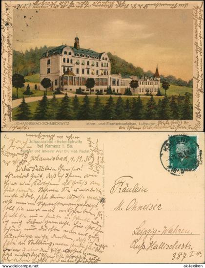 Ansichtskarte Schmeckwitz (Oberlausitz) Smjekecy Kuranlage 1930