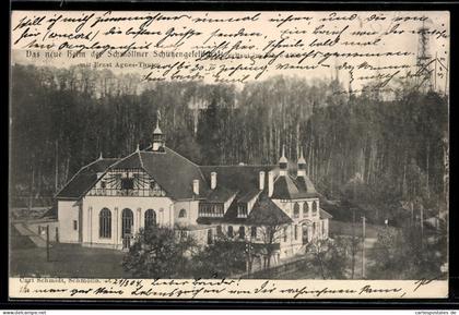 AK Schmölln, Das neue Haus der Schützengesellschaft mit anliegendem Wald