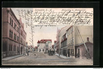 AK Schmölln i. S.-A., Amtsplatz mit Amtsgericht
