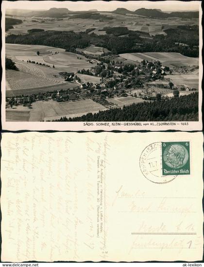 Ansichtskarte Kleingießhübel-Reinhardtsdorf-Schöna Stadtblick 1937