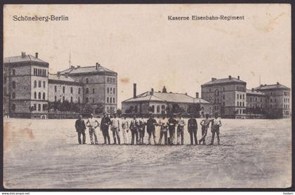 "Berlin"- Schöneberg, Kaserne Eisenbahn-Regiment, 1917 gelaufen