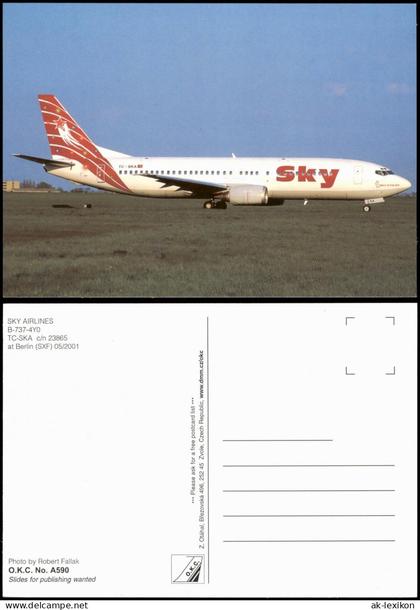 Schönefeld-Berlin SKY AIRLINES Flugzeug Airplane Avion Boeing 737 2001