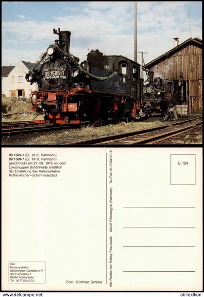 Schönheide (Erzgebirge) Schmalspurbahn Hartmann Lokschuppen 1975/1995