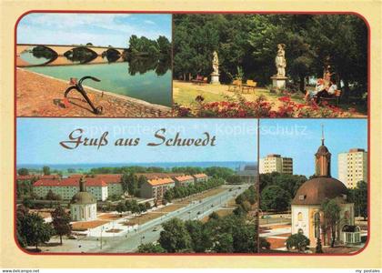 Schwedt Oder Brandenburg Oder Bruecke Anker Stadtanlage Kirche Hochhaus Park Sku