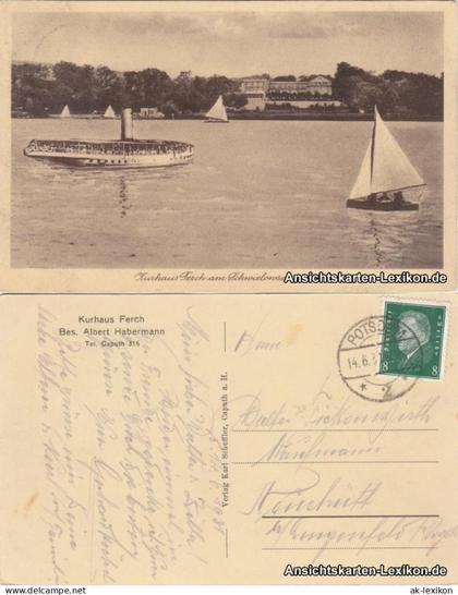 Ansichtskarte Schwielowsee Kurhaus - Schwielowsee, Dampfer 1931