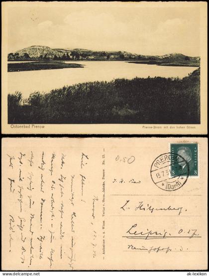 Ansichtskarte Prerow Prerow-Strom mit den hohen Dünen 1931