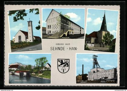 AK Sehnde /Han., Mittelschule, Kaliwerk, Mittelland Kanal