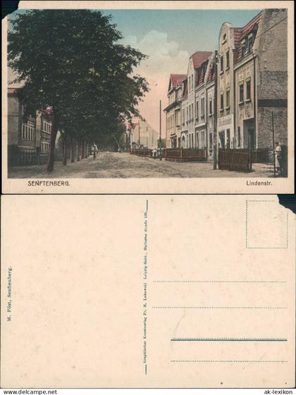 Ansichtskarte Senftenberg (Niederlausitz) Lindenstraße (coloriert) 1928