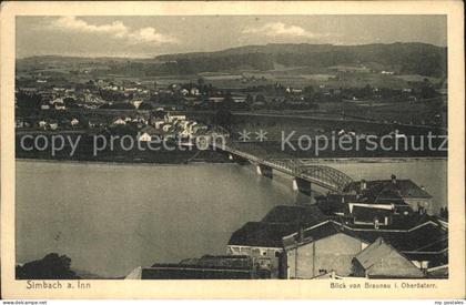 Simbach Inn Blick von Braunau auf Bruecke