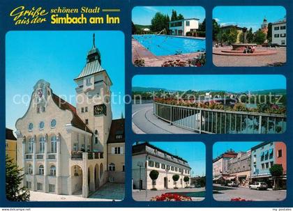 Simbach Inn Kirche Freibad Brunnen Inn Bruecke Innenstadt