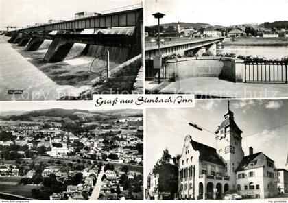 Simbach Inn Staustufe Bruecke Kirche Fliegeraufnahme