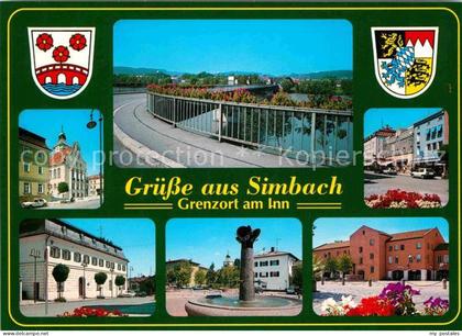 Simbach Inn Teilansichten Bruecke Brunnen