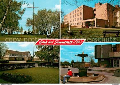 Simmerath Moderne und alte Gebaeude Brunnen Kreuz