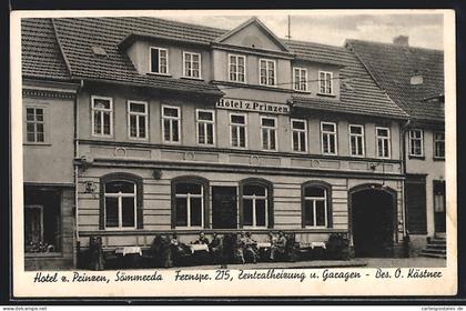 AK Sömmerda, Hotel zum Prinzen O. Kästner, Strassenansicht mit Gästen