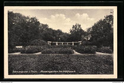 AK Sömmerda i. Thür., Rosengarten im Stadtpark