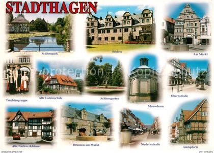 Stadthagen Schlosspark Schloss Markt Trachtengruppe Lateinschule Mausoleum
