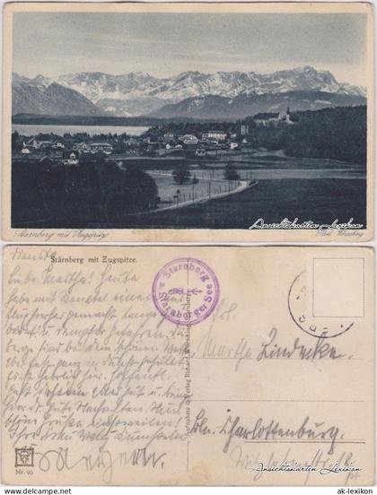 Ansichtskarte Starnberg Starnberg mit Zugspitze 1924