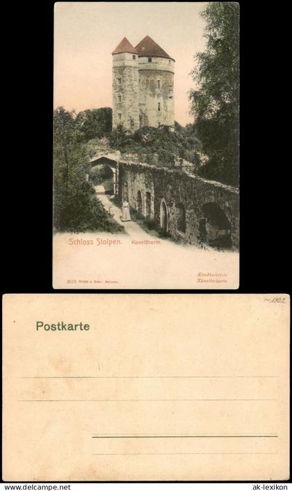 Ansichtskarte Stolpen Burg Stolpen, Frau - Koselturm 1900