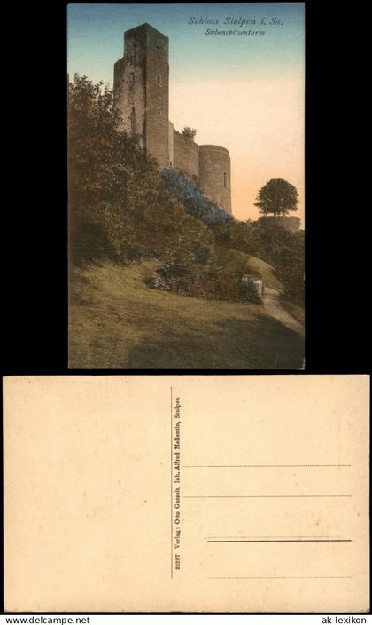Ansichtskarte Stolpen Burg Stolpen - Siebenspitzenturm 1922