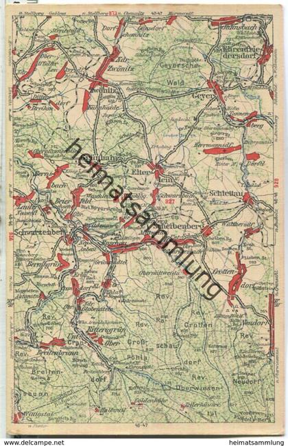 Wona-Landkarten-Ansichtskarte 49-47 - Grünhain - Verlag Wona Königswartha