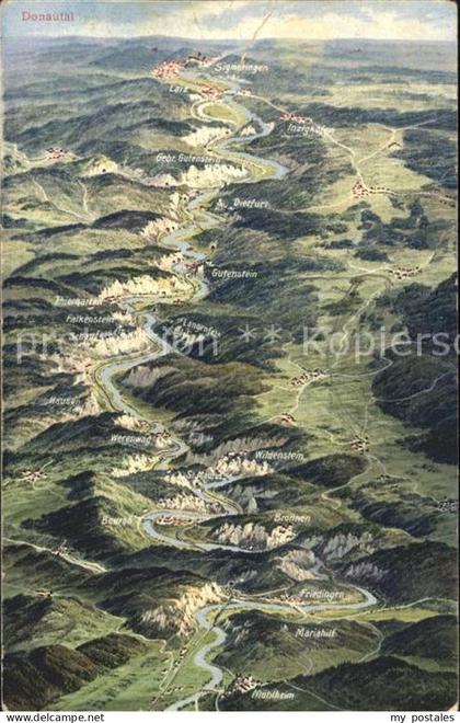 Donautal Panoramakarte Muehlheim Gutenstein Wildenstein